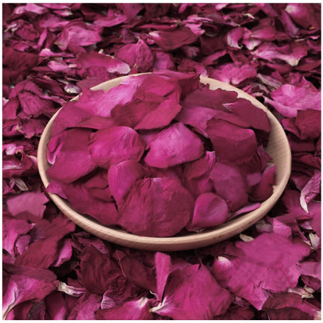 200g Pétales de Rose Véritables, Naturel Pétales de Roses pour Bain des Pieds Spa, Séchées Pétale Rouge de Fleur Confettis pour 