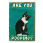 Plaque métal Vintage,Panneau Drôle de Chat Noir are You Pooping Décoration,Panneaux de Salle de Bain Amusants Chat en Étain Plaq