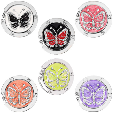 Kurtzy Lot de 6 Crochets de Table pour Sac à Main - Crochet Pliable pour Sacs a Main - Accessoire Accroche Sac pour Table et Bur