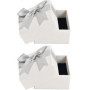 Wisebom 2 PCS Petit Boite Cadeau, Boite Bijoux Cadeau Carré, Ecrin Bijoux avec Nœud, Coffrets Cadeaux Bague Vide, Couvercle Boît