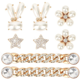 OWill 8PCS Accessoires de Chaussure en Strass, Breloques de Chaussures pour Femme Sabots Ornements de Chaussure Bricolage, Décor