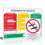 Affichage obligatoire 2025 consignes de sécurité incendie (A4), Premiers secours et Plan d'évacuation,conforme code du travail.F