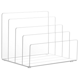 Winter Shore Rangement Acrylique pour Bureau - Organisateur Transparent à 4 Sections - Range Document pour Courrier, Papier, Env