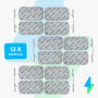 StimPads Lot de 12 électrodes EMS et TENS - 50 x 90 mm - Avec connecteur universel à broches de 2 mm - Électrodes adhésives fiab