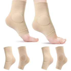 Modixun Lot de 2 paires de chaussettes de protection de la cheville avec coussinet en gel, chaussettes de skate malléolaires rem