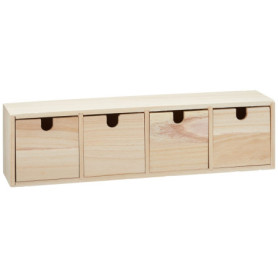 Artemio Meuble Casier à Tiroirs, Bois, Beige, 44 x 10 x 15 cm 14002155