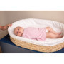 CHILDHOME, Panier à langer bébé jonc de mer, Matelas à langer, Table à langer, Housse 100% Coton incluse, Tissus certifiés Oekot