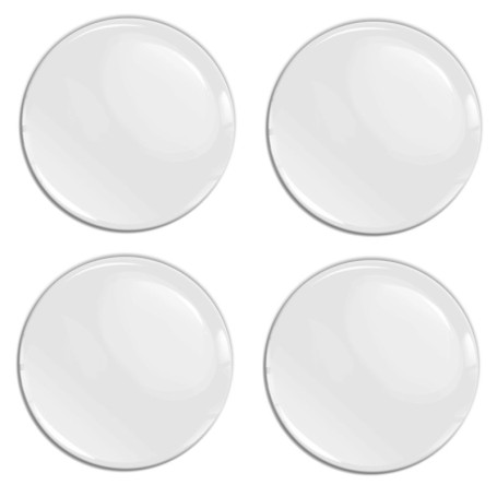 Biomar Labs 4 x 60mm Autocollant 3D Blanc Brillant Silicone pour Cache-Moyeu Enjoliveurs Centre de Roue Caches Emblème A 5560