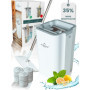 WONDERHOME Set de serpillères avec seau - Balai avec système innovant à 3 compartiments - Essuie-glace avec grand seau de nettoy