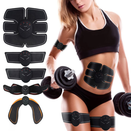 Electrostimulateur Musculaire, Ceinture Abdominale Electrostimulation, EMS Stimulateur Appareil pour Tout Le Corps, 6 Modes 10 I