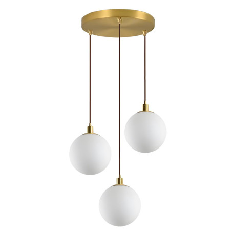ZTTECH Lampe à Pendentif Moderne 3 Lumières en Verre Blanc Suspension Dorée Hauteur Réglable Douille E27 pour Îlot de Cuisine Sa