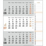 Agenda mural 2024 2024 orange pratique avec curseur de date, calendrier de bureau avec colonne de notes et aperçu de l'année, ca