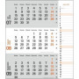 Agenda mural 2024 2024 orange pratique avec curseur de date, calendrier de bureau avec colonne de notes et aperçu de l'année, ca