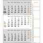 Agenda mural 2024 2024 orange pratique avec curseur de date, calendrier de bureau avec colonne de notes et aperçu de l'année, ca