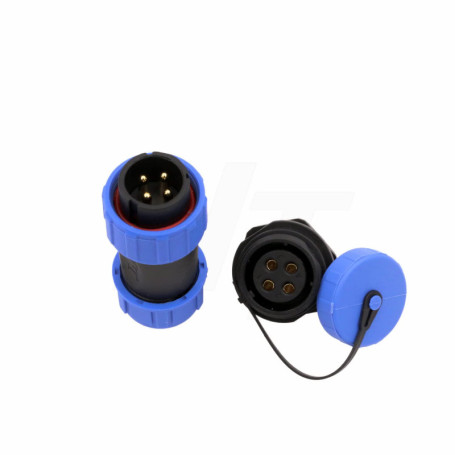 HangTon HE21 Connecteur circulaire en plastique étanche à 4 broches 30 A mâle femelle