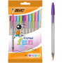 Ensemble de Stylos Bic Cristal Fun 921342 Multicouleur 10 Pièces (10 Unités)