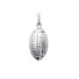 NKlaus Argent 925 Sterling Pendentif Chaîne Football Rugby Ball rhodié 5120