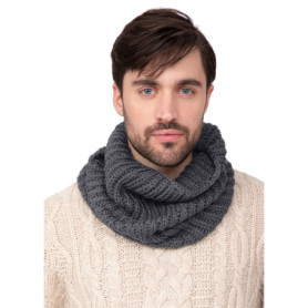 likemary Snood Homme – Tour de Cou & Cache Cou en Laine Mérinos – Écharpe Tubulaire Fait Main – Cadeau Éthique et Chaleureux Gri