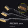 Sohaon Lot de 6 petites brosses métalliques avec poils en acier inoxydable et laiton - Poignée incurvée pour le nettoyage des sc