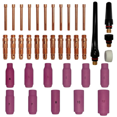 ELCAN Consommables et accessoires professionnels pour torche de soudage TIG série WP 17 18 26 avec buses en céramique, buses, co