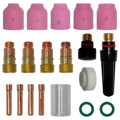 ELCAN Consommables et accessoires professionnels pour torche de soudage TIG série WP 17 18 26 avec buses en céramique, buses, co