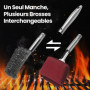 Brosse Barbecue 3-en-1 | Brosse Grille Barbecue avec Grattoir et Éponge Résistante à la Chaleur | Brosse Nettoyage Barbecue pour