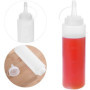 Lot de 6 bouteilles en plastique Squeeze Sauce à condiments Distributeur avec ensemble de Cap, pour maison Restaurant Ketchup, M