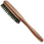 ZilberHaar - Brosse Cheveux & Barbe Long - 100% Poils Véritable de Sanglier Rigide de 1ere Coupe - Soin du Visage Hommes Compati