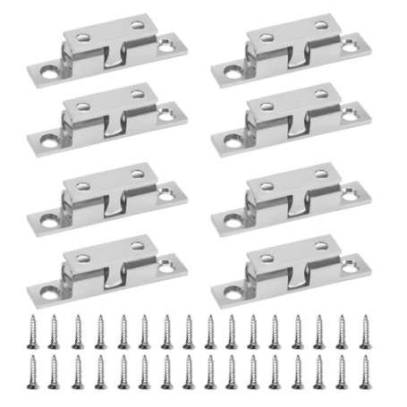 Lot de 8 loqueteaux à billes réglables à double boule pour meubles, armoire, porte avec vis