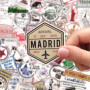 Stickers vintage pays timbres rétro valises autocollants voyage pour scrapbooking portable bagages Multicolor