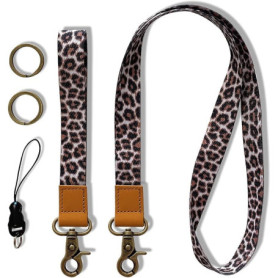 Lot de 2 cordons tour de cou, porte-clés avec dragonne pour homme et femme, pour porte-clés, téléphone portable, badge d'identit