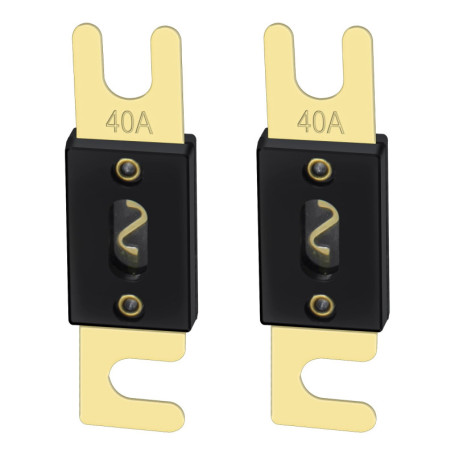 Heschen ANL Lot de 2 fusibles ANL-40 40 A pour système audio de voiture Doré et noir