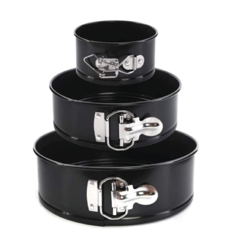 ProjectFont Moule à gâteau avec fermeture éclair pour gâteaux - 3 tailles (23 cm - 18 cm - 11 cm) - Moule à gâteaux antiadhésif 