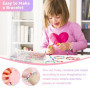 VGECEE Kit Perles pour Bracelet Multi-Forme, Kit Fabrication Bijoux en Acrylique Perles pour Bracelet Enfant Pastel 32 Grilles, 