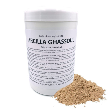 Snadi - Argile Ghassoul | 1 kg | Poudre de Pierre de Lave du Maroc | Pour le Soin de la Peau et des Cheveux | Exfoliante et Adou