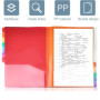 Delamiya Porte-documents A4, portable, avec 12 compartiments, en plastique polypropylène, avec élastique, étanche, pour l'école,
