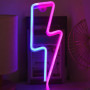 Nizirioo Flash Néon LED pour Décoration Murale : Lightning Bolt avec Lumière Rose et Bleue - Panneau Néon pour Chambre, Bars, Fê