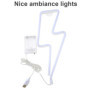 Nizirioo Flash Néon LED pour Décoration Murale : Lightning Bolt avec Lumière Rose et Bleue - Panneau Néon pour Chambre, Bars, Fê