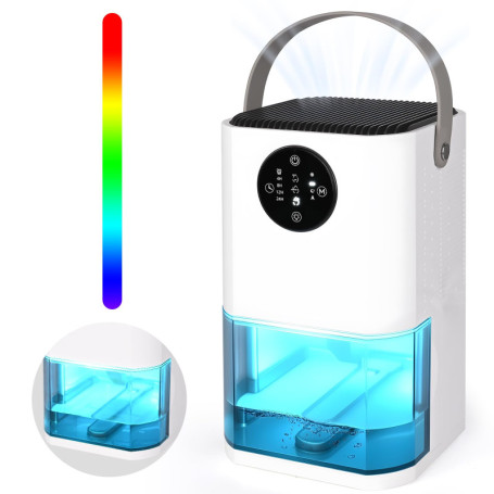 Dreamhigh® 1.7L Deshumidificateur d Air, Déshumidificateur Electrique Cave Salle de Bain Chambre, Pour Max 35㎡, Deshumidificateu