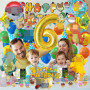 Décoration anniversaire fille 6 ans, 47 pièces de décorationsd'anniversaire, Bannière, Ballon, Ballon en papier d'aluminium, Ens