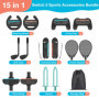innoAura 15 En 1 Kit d'Accessoire Switch 2 Sport avec Sac de Rangement, Kits Accessoires pour NS Switch 2(2025) Family Party Pac