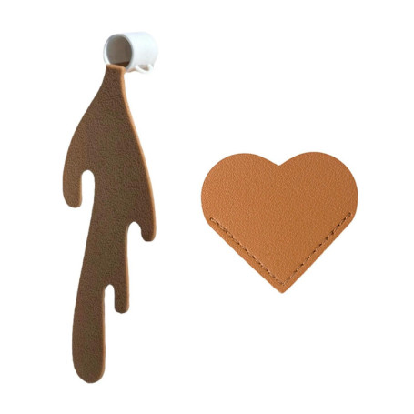 1 Marque-Page Tasse À Café Et 1 Marque-Page En Forme De Cœur, Marque-Pages Créatifs, Marque-Pages En Cuir Pu, Marque-Pages Cadea