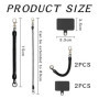CVDYWDJIE 2 Cordons À Ressort pour Téléphone Portable Et 2 Coussinets Arrière, Corde Anti-Perte pour Téléphone Portable, Cordon 
