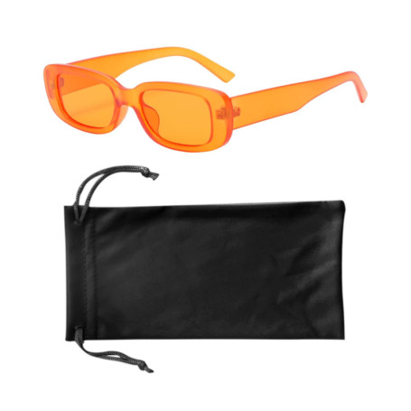 COACOM 1 Lunettes Orange Et 1 Sac De Verres, Verres Rétro, Verres À Tendance De La Mode, Lunettes De Soleil Rectangulaires, Acce