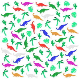UDNFHL Confettis 60G, Confettis Créatifs Saupoudrés, Cactus De Dinosaure Quitte De Noix De Coco, Décoration De Table À Manger, D