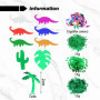 UDNFHL Confettis 60G, Confettis Créatifs Saupoudrés, Cactus De Dinosaure Quitte De Noix De Coco, Décoration De Table À Manger, D