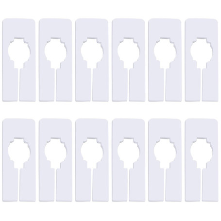 Lot de 12 séparateurs de penderie, séparateurs de cintres, accessoires de vêtements assortis, séparateurs d'étagères blanches, s