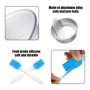 COACOM Lot de 2 moules à gâteau ronds, 2 brosses en silicone, moules à gâteau en aluminium, moules à gâteau, fond amovible, outi