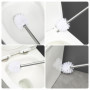 Lot de 2 brosses WC avec manche en acier inoxydable, brosse WC à long manche, diamètre 8 cm, tête de brosse remplaçable (blanc)