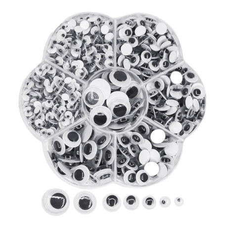 NyxSeat Lot de 700 yeux adhésifs - Accessoires de jouets d'animaux - Matériaux faits à la main pour enfants - Convient pour le b